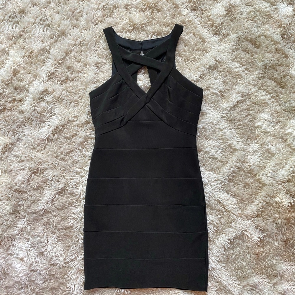 EUC Bondage Mini Black Dress